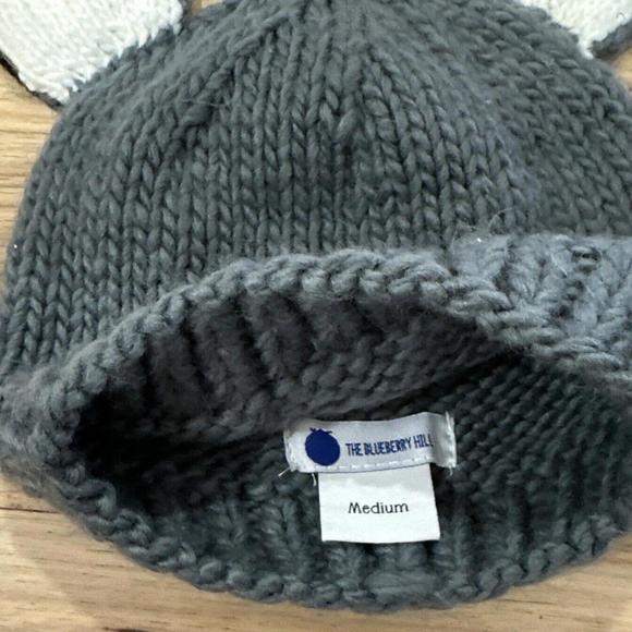 THE BLUEBERRY HILL BAILEY BUNNY KNIT HAT SIZE MEDIUM - Grey/Black/white - Picture 2 of 3